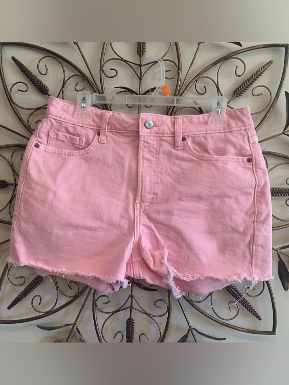 Old Navy High Rise Pink Cutoff Denim Shorts